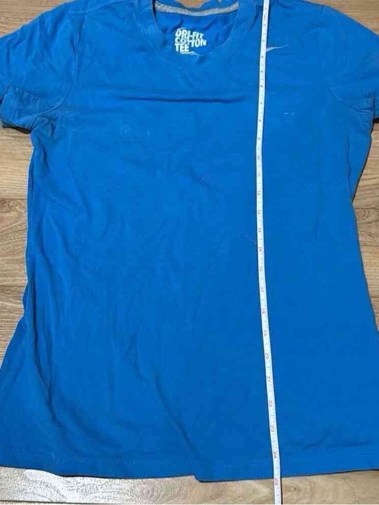 Nike Tops - Nike Dri-FIT Cotton Tee in Blue with Silver Trim